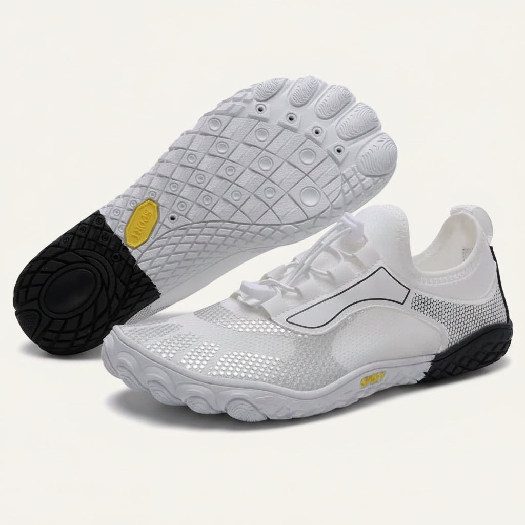 WildStep barfota skor vit – produktbild ovanifrån och sida | footflow
