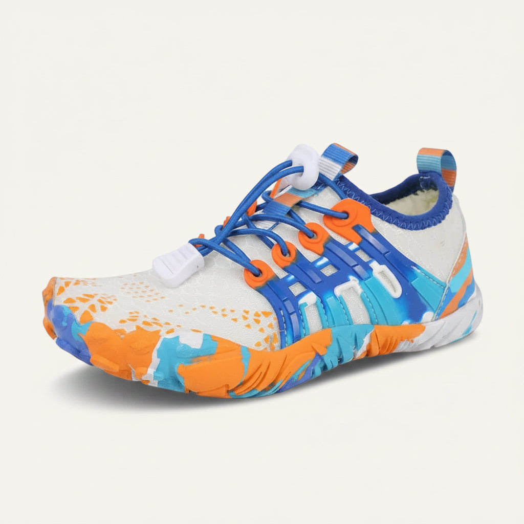 CrystalWave Junior barn vattenskor vit/orange/blå | footflow

